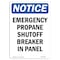 Signmission OSHA Notice, 7" Height, Emergency Propane Shutoff Breaker Sign, 7" X 5", Portrait OS-NS-D-57-V-11889 - alternate 1
